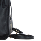 Real Leather Handbag with Adjustable Crossbody Strap Black: 64867