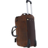 Leather Wheeled Weekend Travel Holdall Oily Brown: Adrian