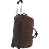 Leather Wheeled Weekend Travel Holdall Oily Brown: Adrian