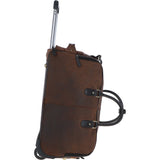 Leather Wheeled Weekend Travel Holdall Oily Brown: Adrian