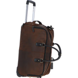 Leather Wheeled Weekend Travel Holdall Oily Brown: Adrian