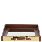 Luxury Rectangular Leather Tray Tan: AGC-1850