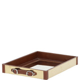 Luxury Rectangular Leather Tray Tan: AGC-1859