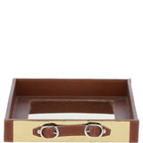 Luxury Rectangular Leather Tray Tan: AGC-1859