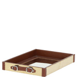 Luxury Rectangular Leather Tray Tan: AGC-1859