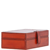 Leather Decorative Home Accessories Box Tan: AGC-38