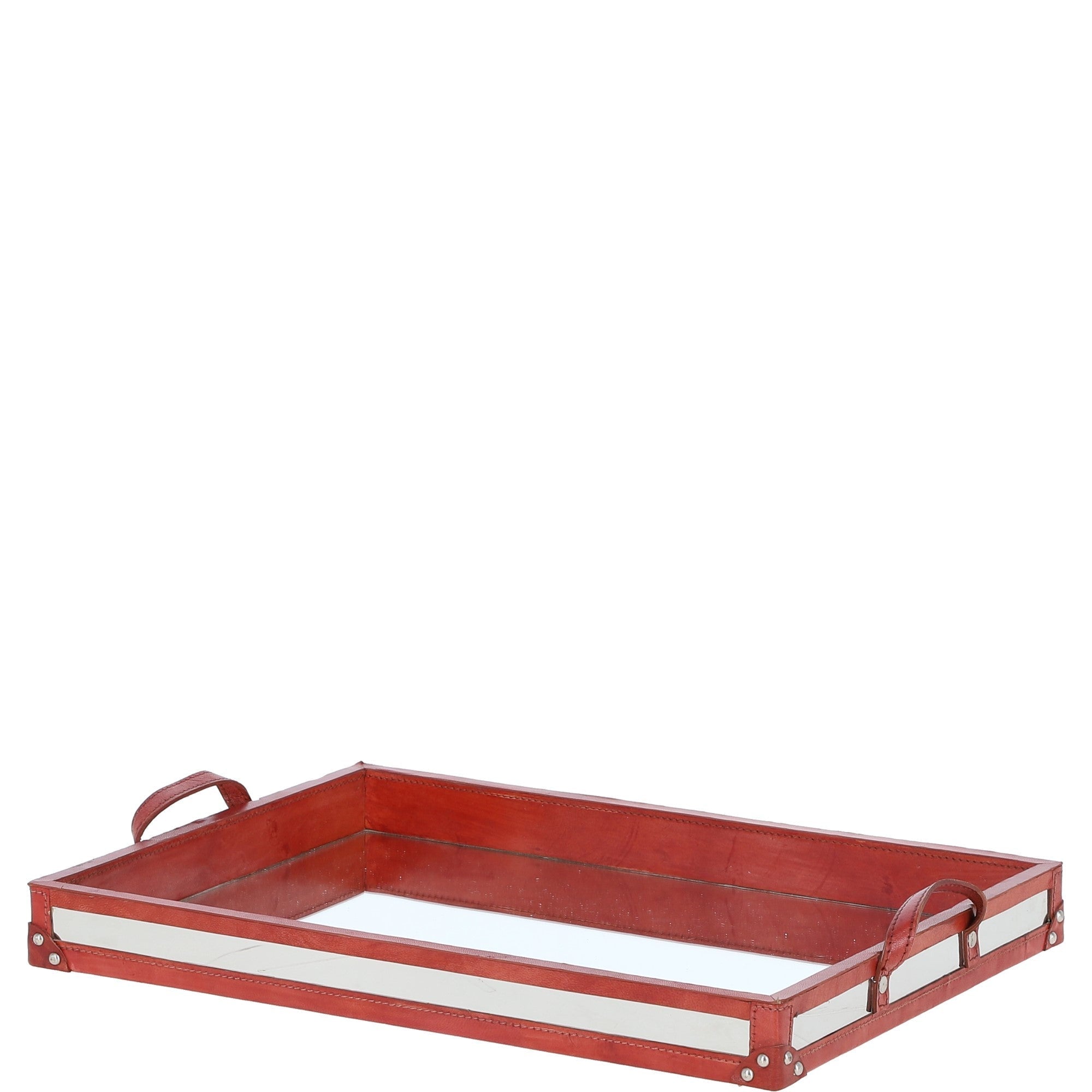 Luxury Rectangular Leather Tray Tan: AGC-39