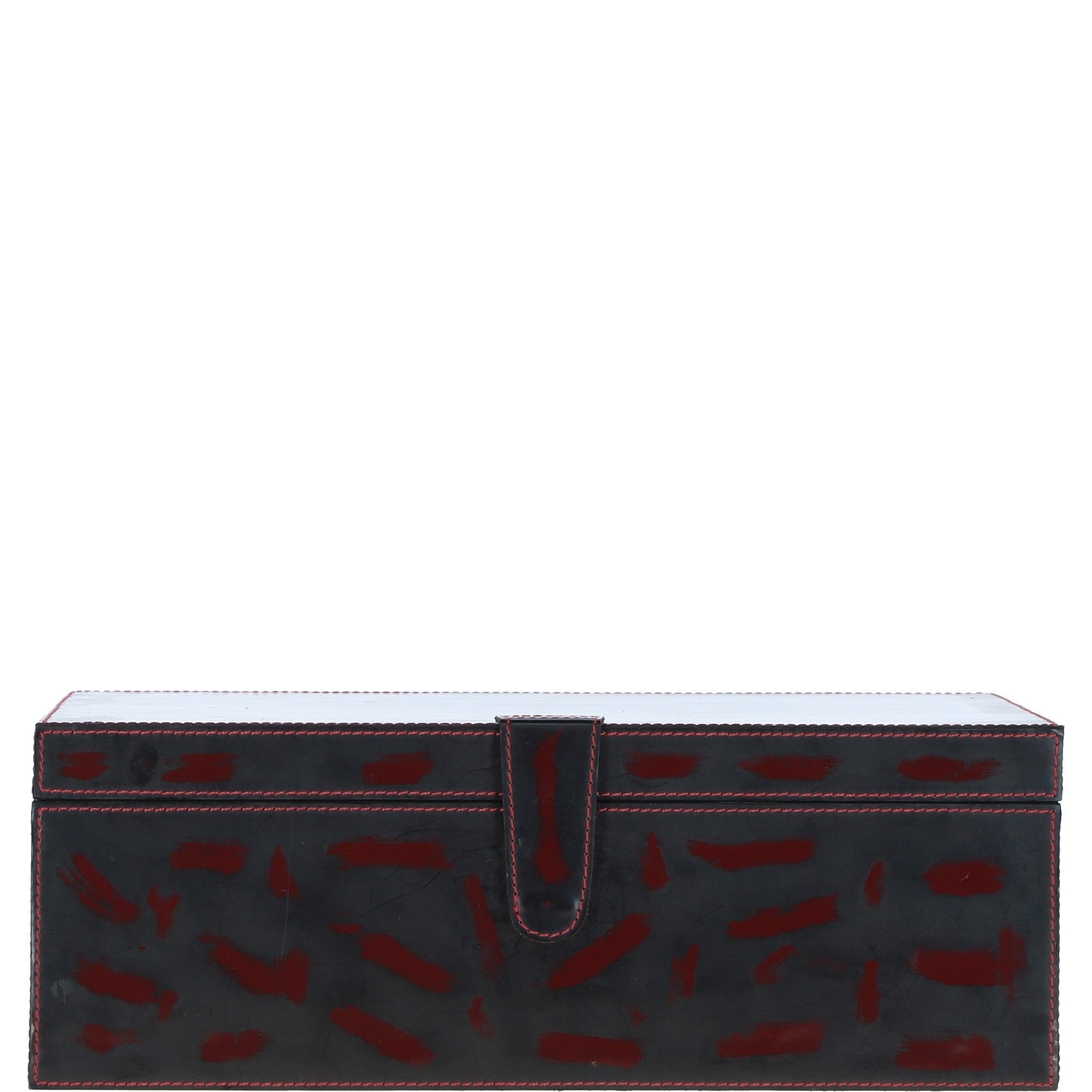 Leather Decorative Home Accessories Box Black/red: AGC-44