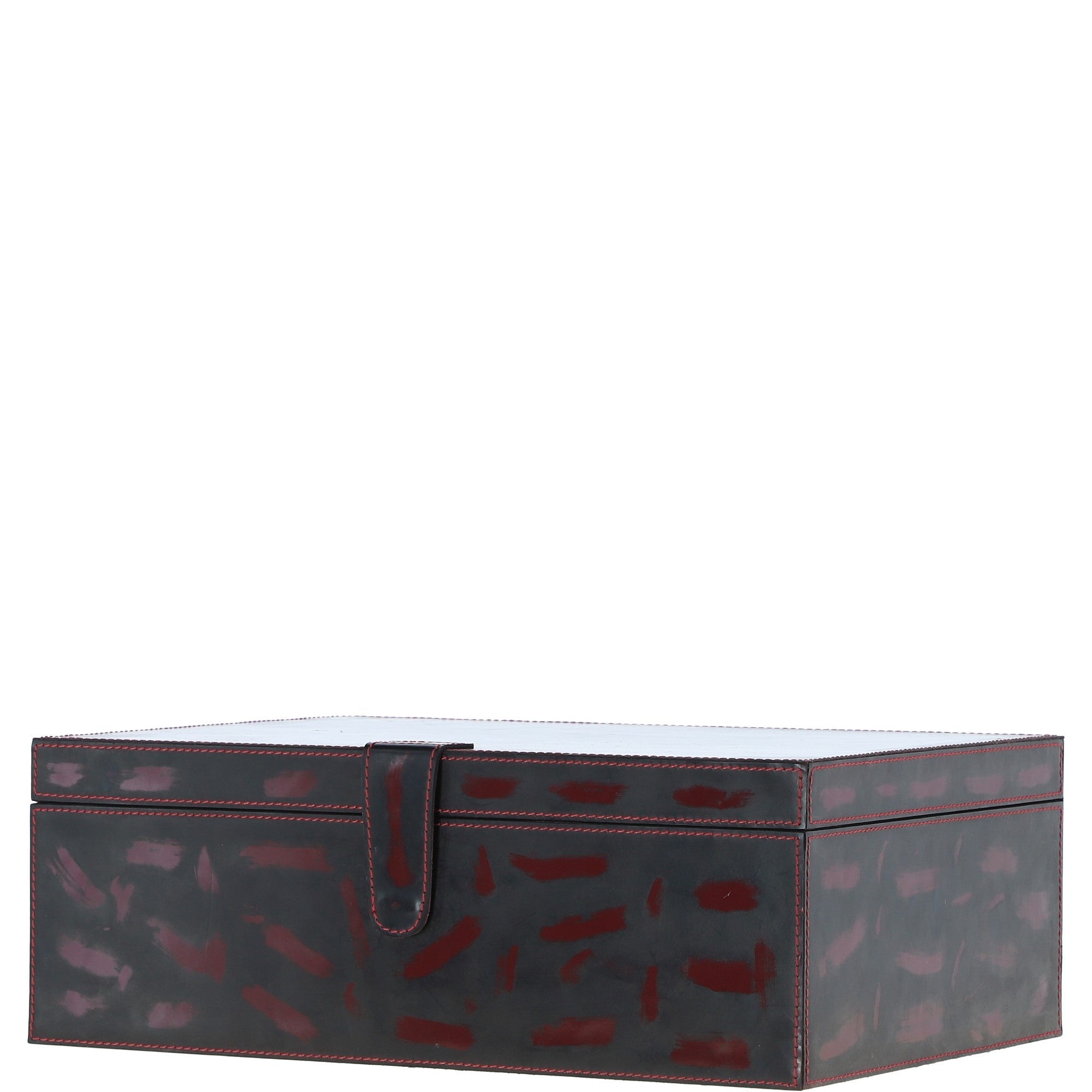 Leather Decorative Home Accessories Box Black/red: AGC-44