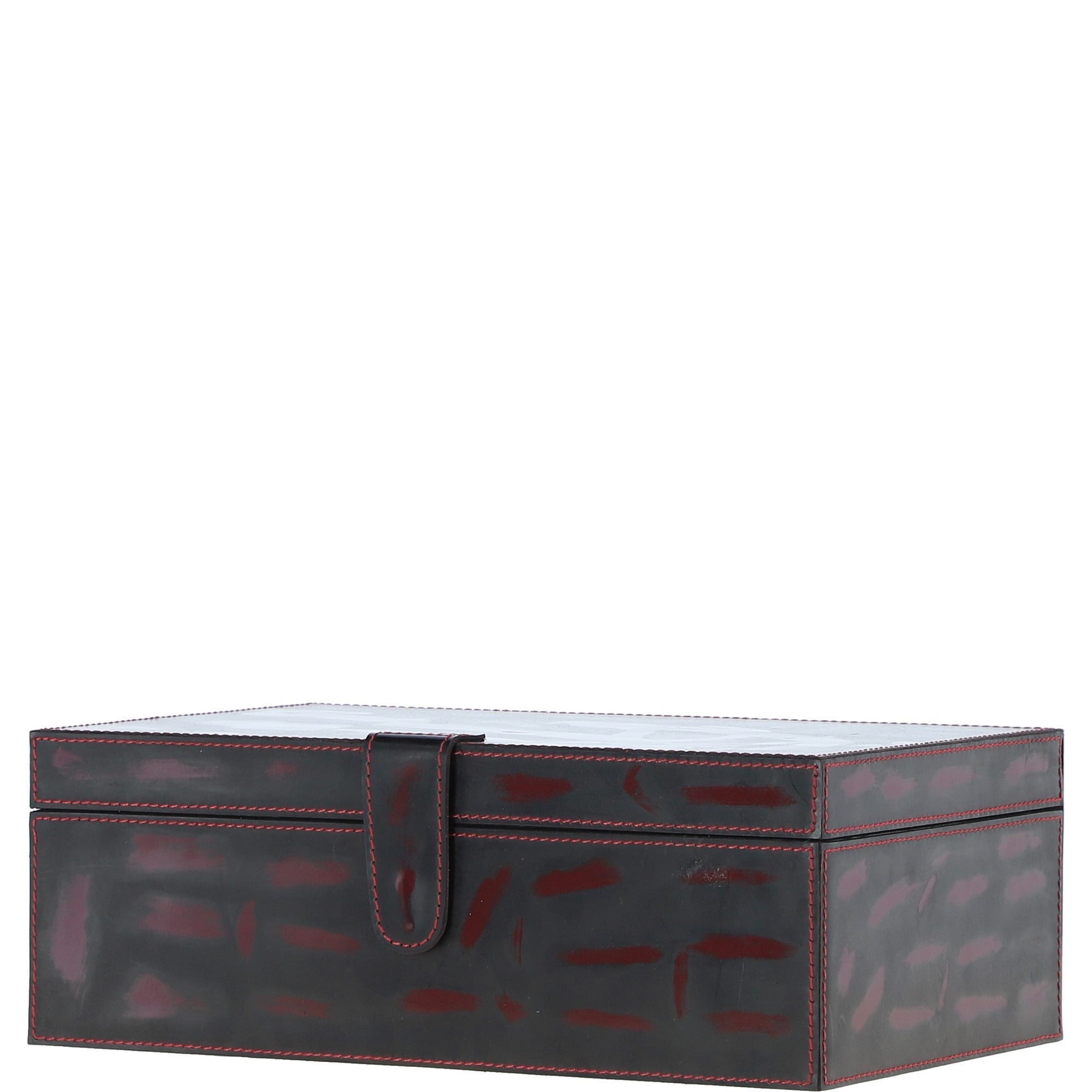Leather Decorative Home Accessories Box Black/red: AGC-45