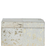 Leather Decorative Home Accessories Box Hair-on Hide White Gold: AGC-47