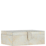 Leather Decorative Home Accessories Box Hair-on Hide White Gold: AGC-47