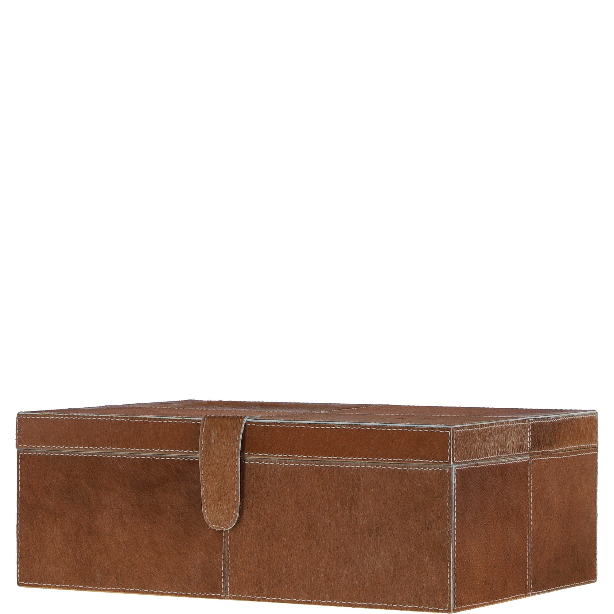 Leather Decorative Home Accessories Box Hair-on Hide Tan: AGC-48