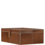 Leather Decorative Home Accessories Box Hair-on Hide Tan: AGC-48