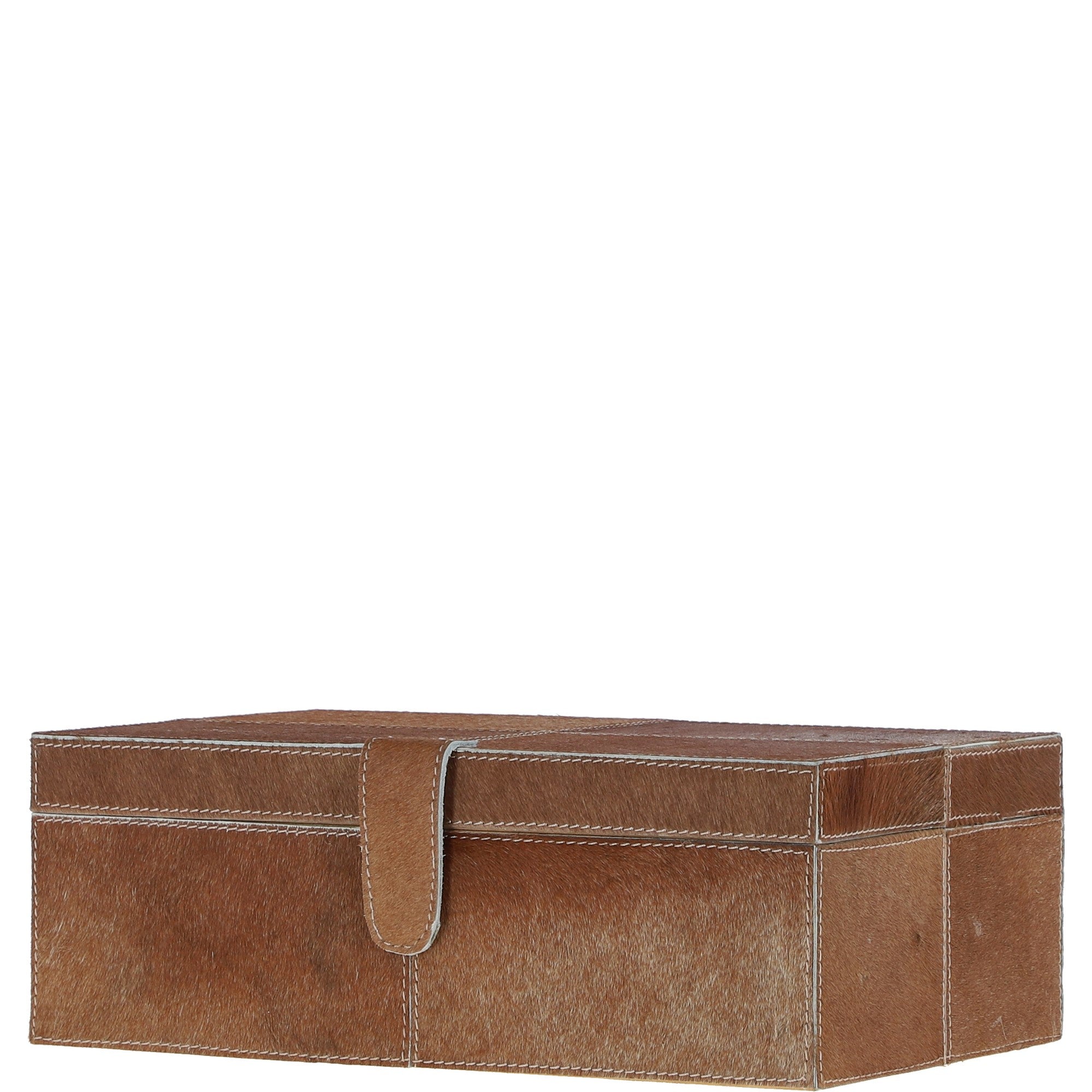 Leather Decorative Home Accessories Box Hair-on Hide Tan: AGC-49