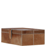 Leather Decorative Home Accessories Box Hair-on Hide Tan: AGC-49