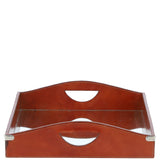 Luxury Rectangular Leather Tray Tan: AGC-52