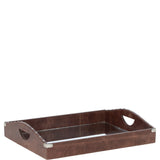Luxury Rectangular Leather Tray Brown: AGC-53