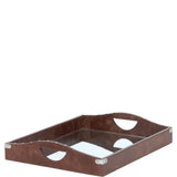 Luxury Rectangular Leather Tray Brown: AGC-54