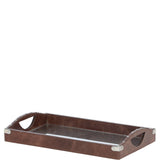 Luxury Rectangular Leather Tray Brown: AGC-55