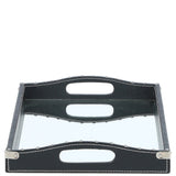 Luxury Rectangular Leather Tray Black: AGC-57