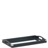 Luxury Rectangular Leather Tray Black: AGC-57
