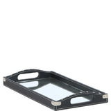 Luxury Rectangular Leather Tray Black: AGC-58