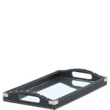 Luxury Rectangular Leather Tray Black: AGC-58