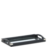 Luxury Rectangular Leather Tray Black: AGC-58