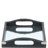 Luxury Rectangular Leather Tray Black: AGC-58