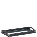 Luxury Rectangular Leather Tray Black: AGC-58