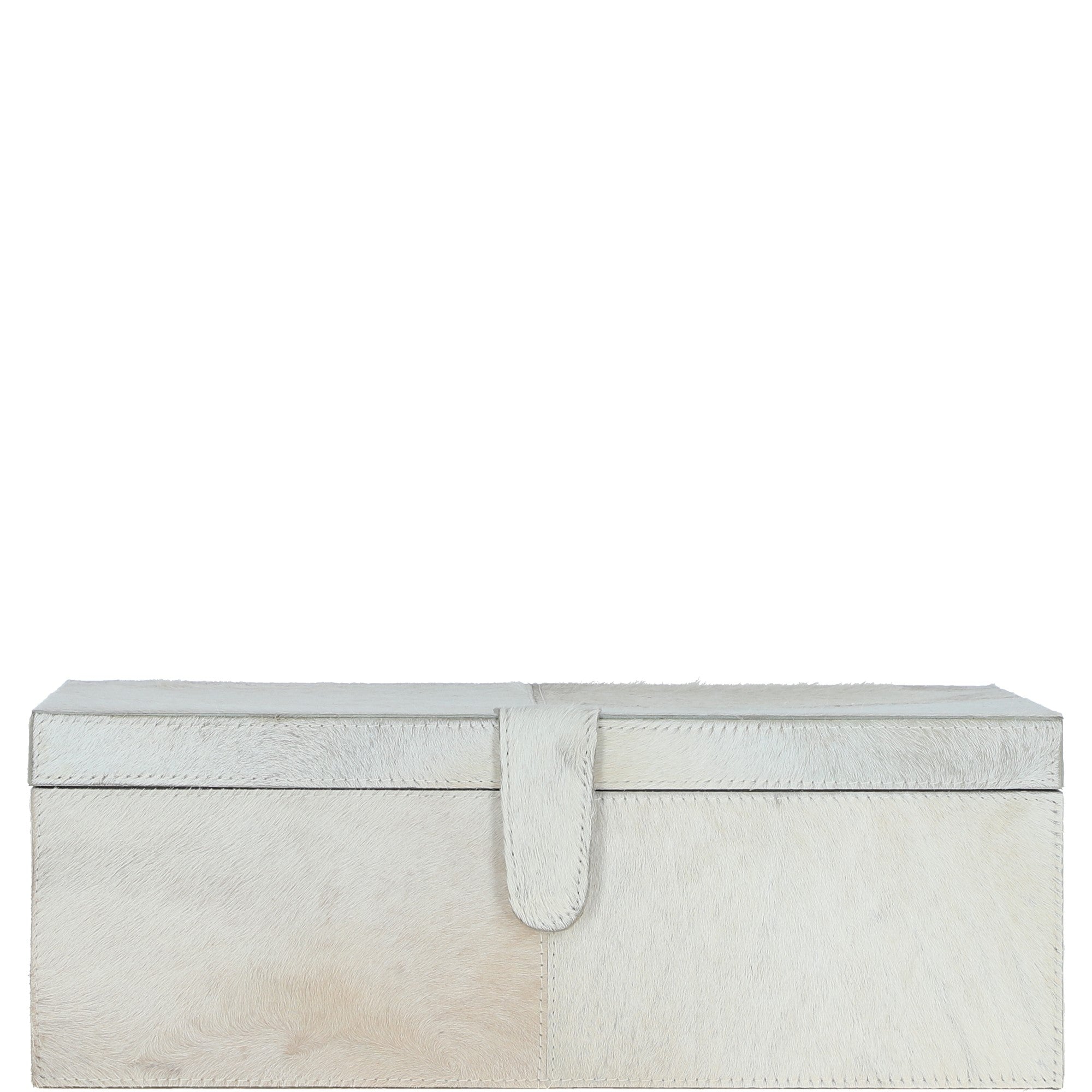 Leather Decorative Home Accessories Box Hair-on Hide Off white: AGC-60