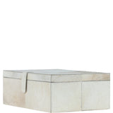 Leather Decorative Home Accessories Box Hair-on Hide Off white: AGC-60