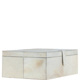 Leather Decorative Home Accessories Box Hair-on Hide Off white: AGC-60
