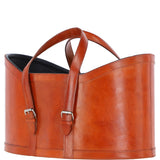 Ashwood Leather Magazine Basket Tan : agc67