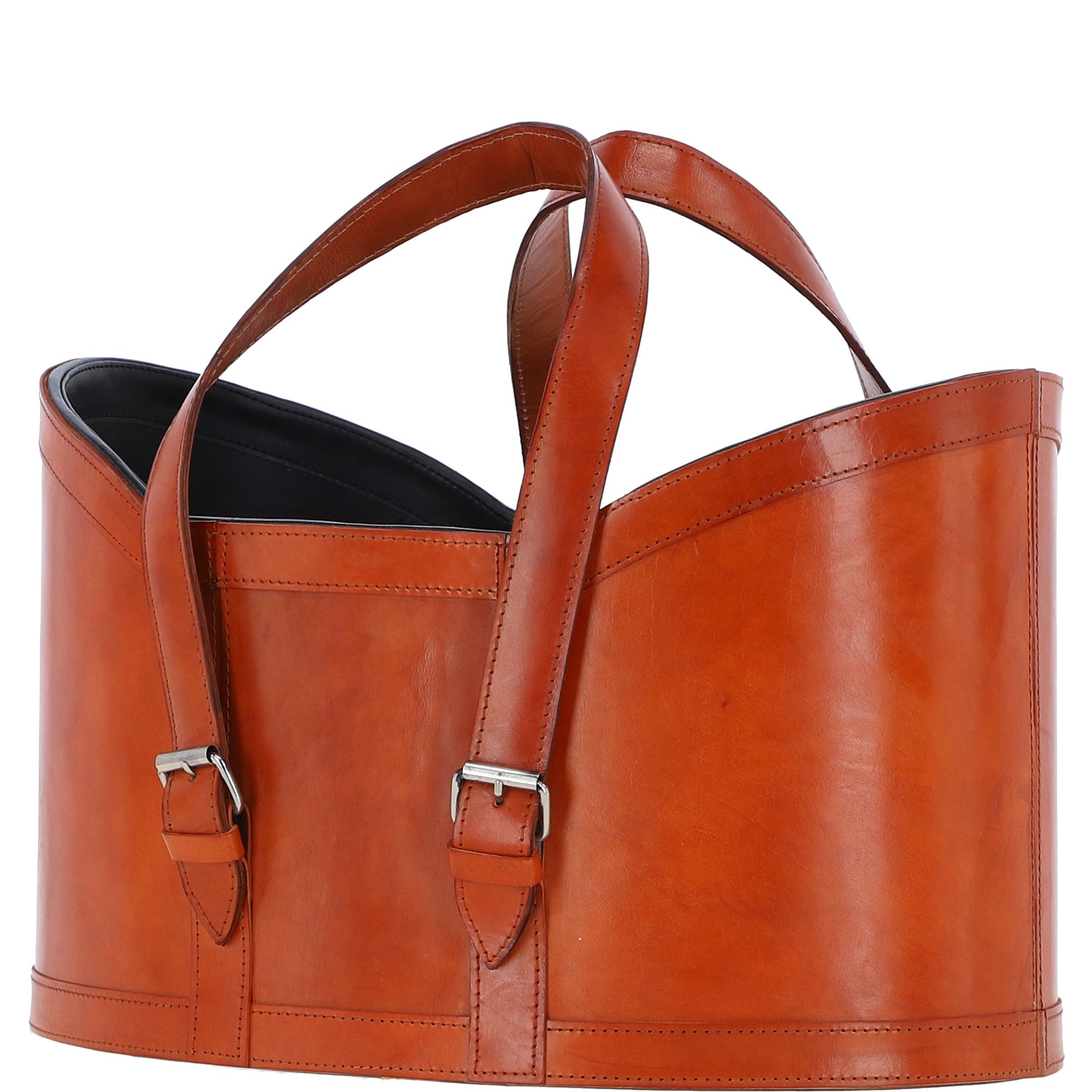 Ashwood Leather Magazine Basket Tan : agc68