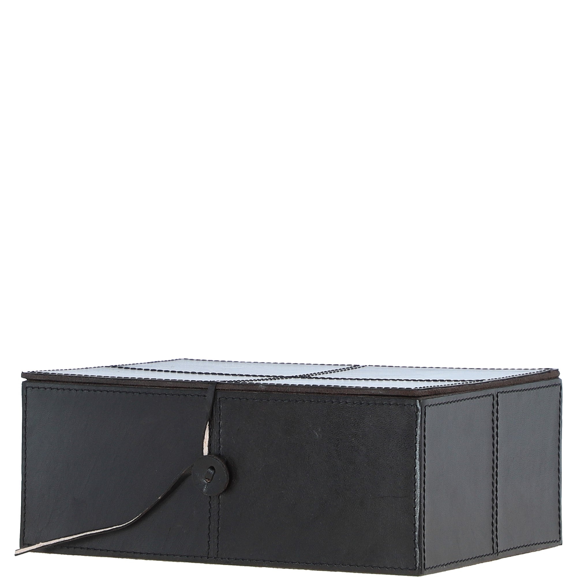 Leather Decorative Home Accessories Box Dk Brown: AGC-76
