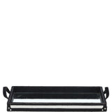 Luxury Rectangular Leather Hair-on Hide Tray Black: AGC-66
