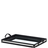 Luxury Rectangular Leather Hair-on Hide Tray Black: AGC-66