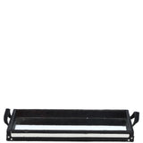 Luxury Rectangular Leather Hair-on Hide Tray Black: AGC-66
