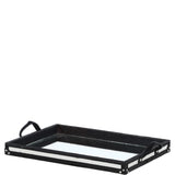 Luxury Rectangular Leather Hair-on Hide Tray Black: AGC-66