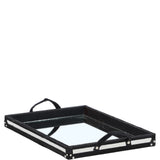 Luxury Rectangular Leather Hair-on Hide Tray Black: AGC-66