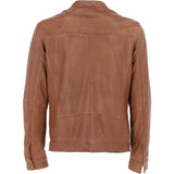 Ashwood Mens Leather Biker Jacket Cognac: AMJ-3
