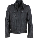 Ashwood Mens Leather Biker Jacket Dark Brown: AMJ-4