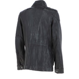 Mens Safari Style Leather Jacket Dark Brown: AMJ-5