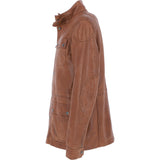 Mens Safari Style Leather Jacket Cognac: AMJ-5