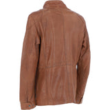 Mens Safari Style Leather Jacket Cognac: AMJ-5