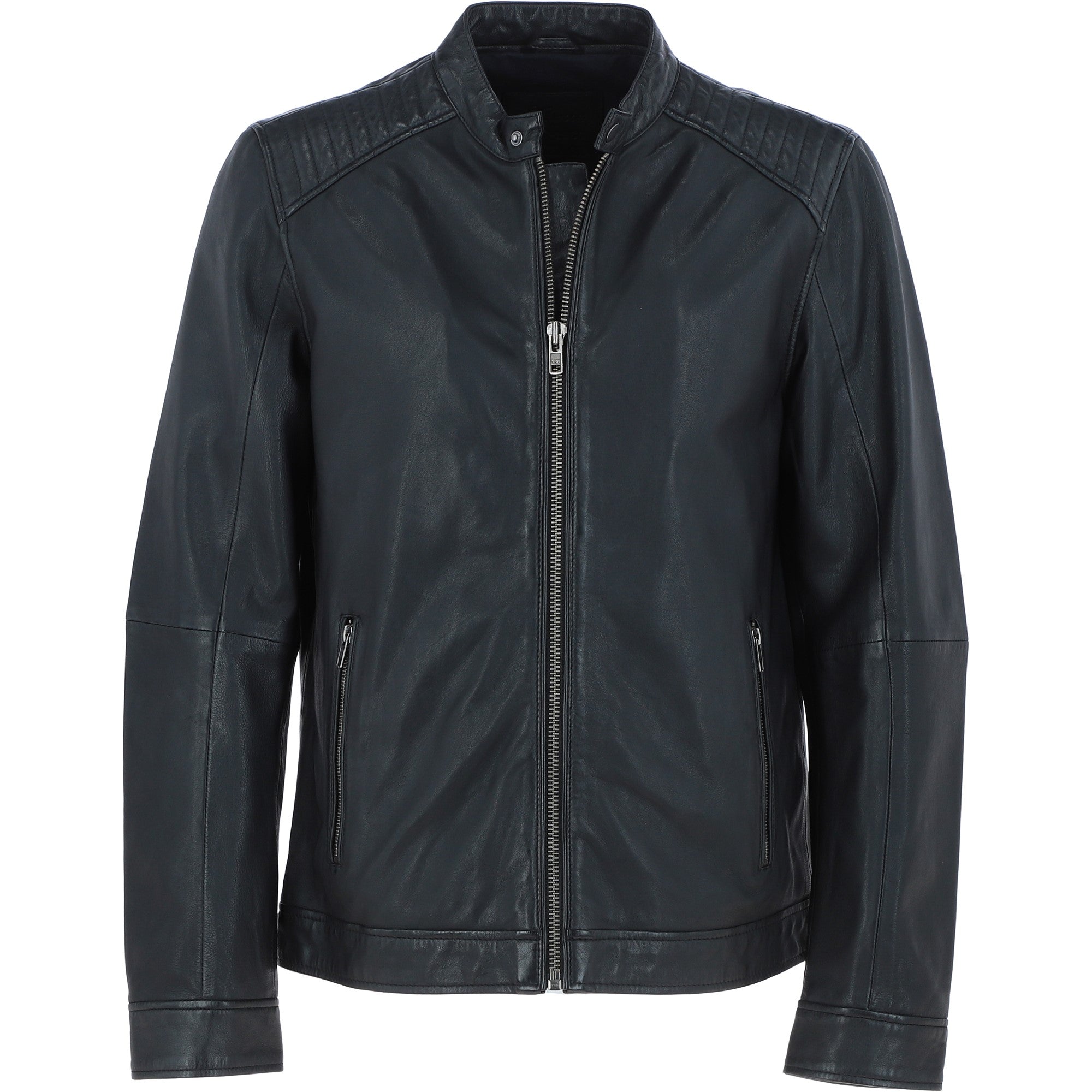 Ashwood Mens Leather Biker Jacket Black: AMJ-8