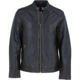 Ashwood Mens Leather Biker Jacket Dark Brown: AMJ-8