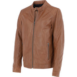 Ashwood Mens Leather Biker Jacket Cognac: AMJ-8